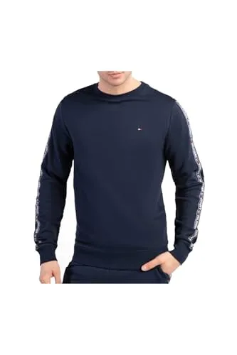 Tommy Hilfiger Herren Sweatshirt ohne Kapuze, Blau (Navy Blazer), S