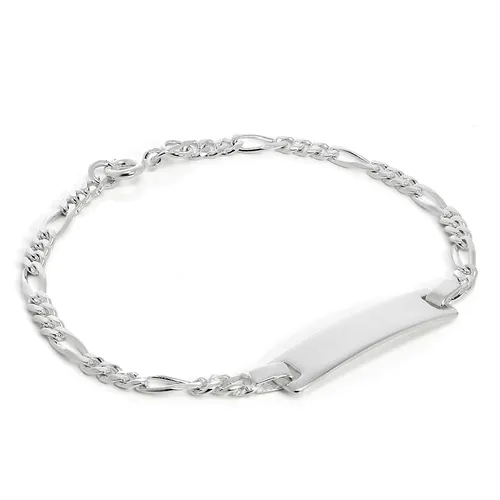Sterlingsilber 15,2cm Identitätsplättchen Armband
