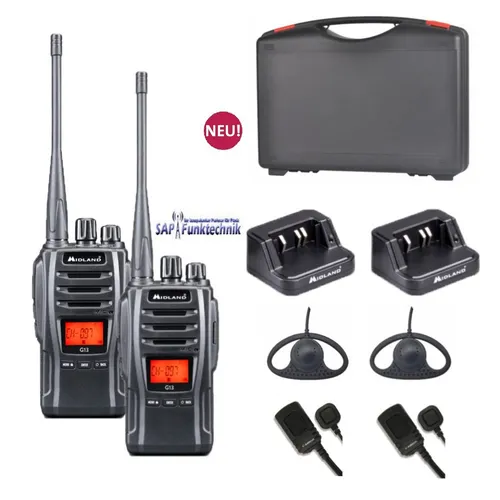 Midland 2er Koffer G13 PMR446 Funkgerät – 12 km Reichweite von Midland