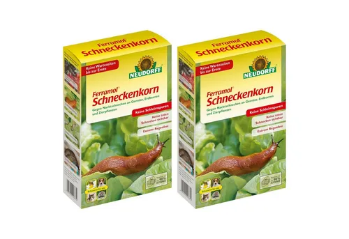 Neudorff Ferramol Schneckenkorn 4 kg - Effektiver Pflanzenschutz - Pflanzendünger für Garten und Gewächshaus, enthält 9,9 g/kg Eisen-III-Phosphat zur Bekämpfung von Schnecken, sicher für Zierpflanzen.