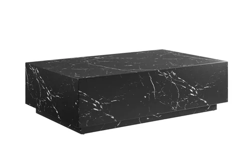 SalesFever Couchtisch | Rechteckig in Marmoroptik - Eleganter rechteckiger Couchtisch mit Melaminfolie in stilvoller Marmoroptik, ideal für moderne Wohnräume und sorgt für einen Hauch von Luxus.
