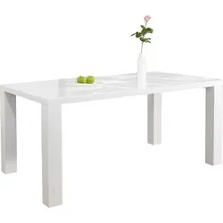 SalesFever Esstisch in Hochglanz Weiß - 200x100 cm - Esstisch in edlem Hochglanz Weiß, ideal für stilvolle Essbereiche. Mit einer großzügigen Fläche von 200x100 cm bietet er Platz für Familie und Freunde.