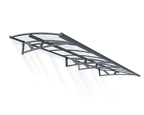 Palram - Canopia Vordach Amsterdam 4460 - Anthrazit - Außenanbau: Extrem stabiles Vordach mit Aluminiumkonstruktion, pflegeleicht und langlebig. Ideal für Fenster, Türen und Fahrradunterstände. Einfache Selbstmontage mit 3 Jahren Herstellergarantie.