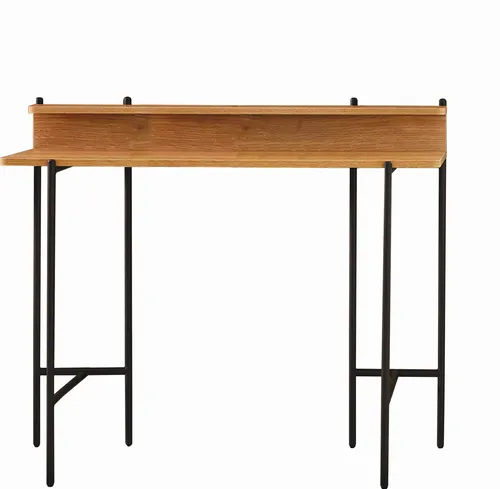 Möbilia Schreibtisch 120x46 cm | Akazie-Optik und Metallgestell