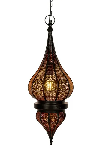 Produktbild Orientalische Pendelleuchte Fayna Schwarz 55cm – Elegante Deko