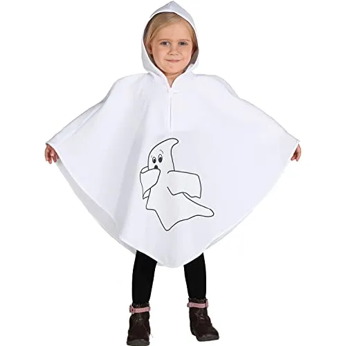 Gespenst : Umhang mit Kapuze, Kinder-Größe:104/116