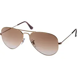 Ray-Ban RB 3025 AVIATOR Unisex-Sonnenbrille - Sportbrillen mit goldfarbigem Metall-Gestell und braunen Gläsern, zeitloses Design für perfekten UV-Schutz und stilvollen Look.