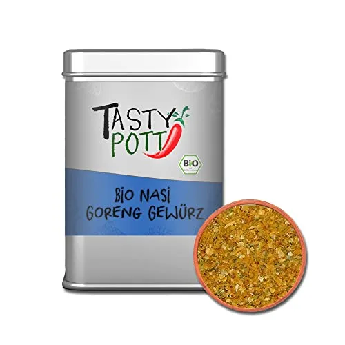 Tasty Pott Gewürzmischungen 3 I Gewürze I Kaffeegewürz I Smoothie I Kräutermischungen I Dip I Soße (Bio Nasi Goreng Gewürz 40g)
