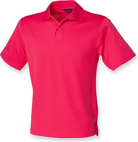 Henbury H475 | Herren Coolplus Wicking Polo Shirt / Mikro-Piqué - Farbe: Bright Pink - Größe: M