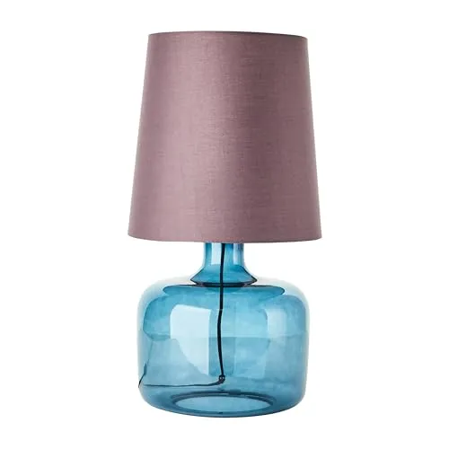 Lightbox Dunkelblaue Tischlampe mit Stoff-Schirm in blau von Lightbox