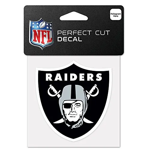 WinCraft NFL Oakland Raiders 63061011 Perfect Cut Color Decal, 10,2 x 10,2 cm, Schwarz