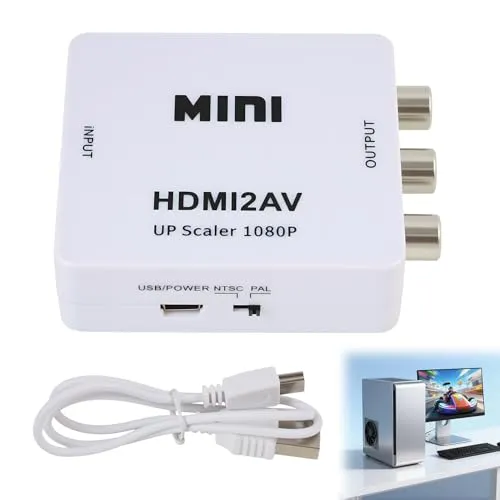 HDMI auf/AV/RCA Adapter Konverter mit USB Ladekabel