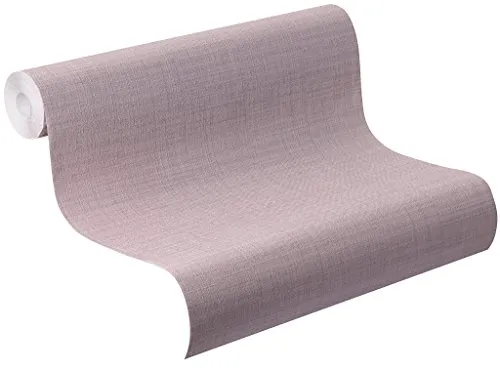 Rasch Tapeten Rasch Vlies-Tapete, Uni in lila mit Leinen-Struktur, Naturalia, 442755