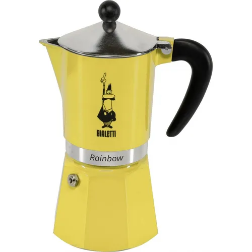 Bialetti Rainbow Kaffeemaschine 270 ml - Gelb - Espressokocher & Mokkakannen, stylisches Design in Gelb für einen farbenfrohen Kaffeegenuss.