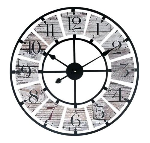 Technoline WT1611 große analoge Wanduhr - XXL Quarzwanduhr mit Retro-Optik, Ø 58 cm aus Metall/MDF, ideal für stilvolle Wohnräume und gut ablesbar.