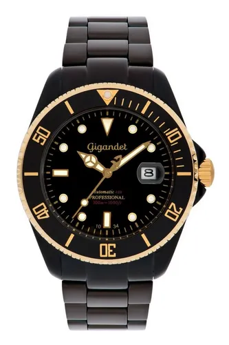 Gigandet Automatikuhr SEA GROUND, Mineralglas, Sekundenstopp, Datum, Taucheruhr