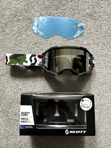 Scott Brille Fury grün/weiß - Sportbrille in grün/weiß, idealer Schutz für die Augen beim Sport, unisex für Erwachsene