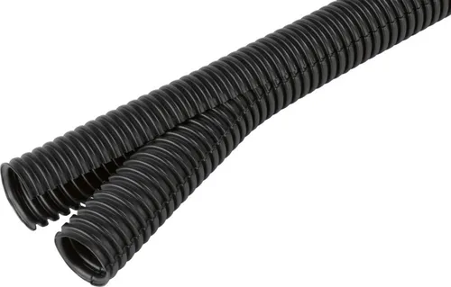 Fränkische Leerrohr Co-flex PP-UV, geschlitzt 50m - UV-beständiges und flammenhemmendes Wellrohr für flexible Elektroinstallationen, ideal für Solaranlagen und SAT-Anlagen, Länge 50m, Durchmesser 30,8 mm.