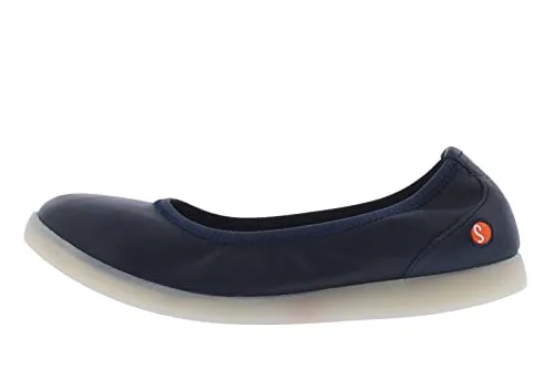 Softinos Damen Ballerina, Frauen,Klassische Ballerinas,lose Einlage,Ausgehschuhe,Slip-ons,Gummizug,Ballerinen,Pumps,Blau (Navy),38 EU / 5 UK