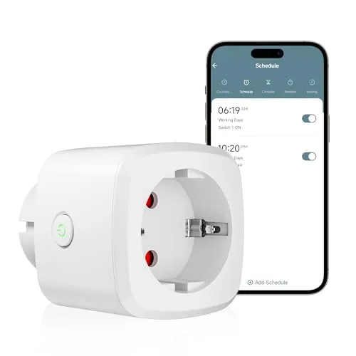 HBN Smart WLAN-Steckdose mit Verbrauchsmessung, Smart Home WiFi Steckdose mit APP Intelligente Schaltsteckdose, 10A, Kompatibel mit Alexa & Google Home, 1 Stück