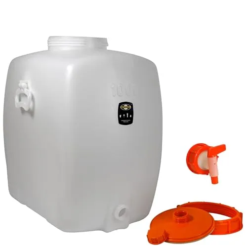 Lebensmittelechtes Getränkefass Mostfass Gärfass Fischer (100 Liter oval mit NW15 Auslaufhahn)