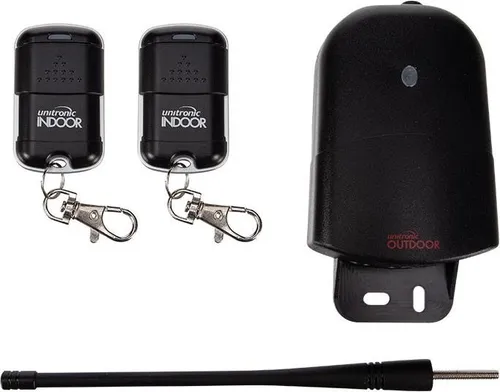 Unitronic Drahtloses 2-Kanal-Fernbedienungsset - Mikrofone, ideal für kabellose Steuerung mit 2 Sendern und 1 Empfänger – perfekt für flexible Anwendungen.