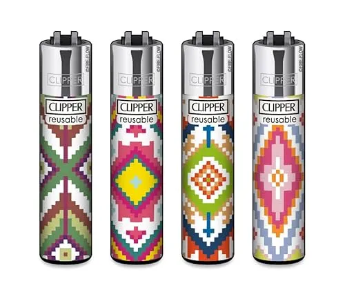 Clipper Feuerzeug 4er Set: (Patchwork) von Clipper