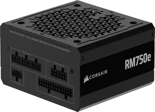 CORSAIR RM750e (2025) - Modulares ATX-Netzteil mit Gold-Effizienz - Hochwertiges, geräuscharmes Netzteil mit vollständiger Modularität, ideal für leistungsstarke Systeme. Unterstützt ATX 3.1 und PCIe 5.1 für maximale Kompatibilität.