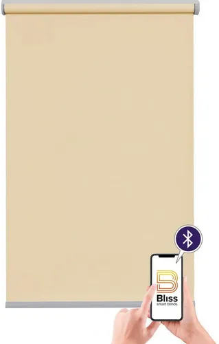 Elektrisches Rollo Las Vegas, sunlines, verdunkelnd, mit Bohren, freihängend, verschraubt, appgesteuert via Bluetooth, mit Motor und Akku, silberner Fallstab