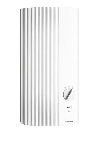 AEG DDLE EASY 18 kW Durchlauferhitzer - Sonstige Heizsysteme mit einfacher Temperaturwahl von 42°C für die Dusche und 55°C für die Küchenspüle, spart bis zu 100€/Jahr und sorgt für konstant warmes Wasser.