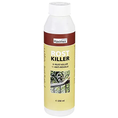 Maximex Rostkiller 250 ml, zuverlässiger Rostschutz der Rost in eine stabile, anorganische Schutzschicht umsetzt, Grundierung für weitere Lackanstriche, Auftrag mit Pinsel & Sprühpistole