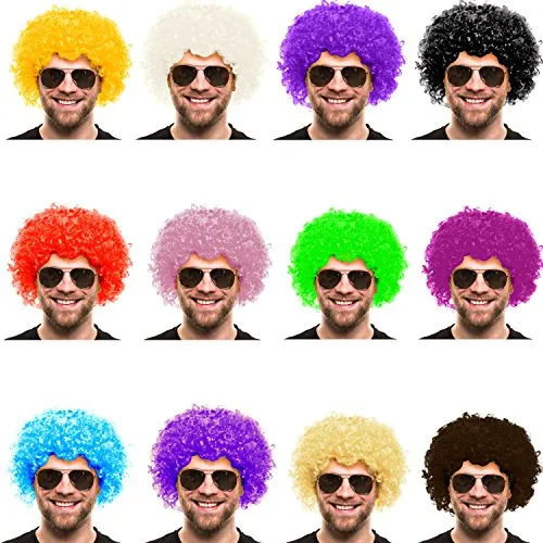Afro PERÜCKE LOCKENKOPF Wig AFROPERÜCKE e Locken XXL Herren Damen Karneval Fasching LOCKENPERÜCKE (Blond)
