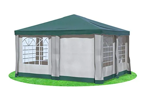 Stabilezelte Gartenpavillon 4x4 m Premium PVC Deluxe GRÜN in grün von Stabilezelte