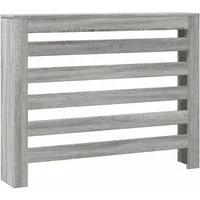 vidaXL Heizkörperverkleidung Grau Sonoma 104x20x82 cm - Zubehör für Klima & Heizen, stilvolle Heizkörperabdeckung aus langlebigem Holzwerkstoff mit modernem Latten-Design und praktischer Ablagefläche für Dekoration.
