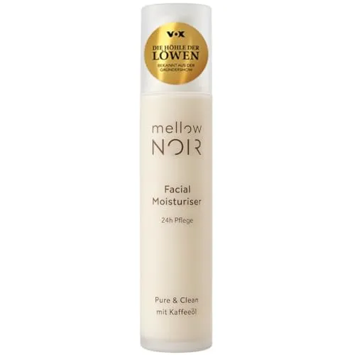 mellow NOIR Facial Moisturizer 50ml | 24h Feuchtigkeit für Hautpflege - Tagespflege mit 24h Feuchtigkeit, vegan und zertifizierte Naturkosmetik. Enthält aktives Kaffeeöl zur Hautregeneration und Kollagenschutz, ideal für empfindliche Haut.