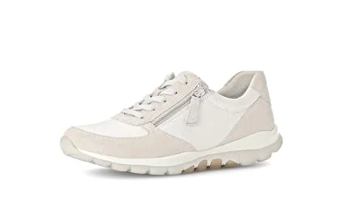 Gabor Damen Low-Top Sneaker, Frauen Halbschuhe,schnürschuhe,schnürer,straßenschuhe,Strassenschuhe,Sportschuhe,Bianco/ORO/Neve,42.5 EU / 8.5 UK