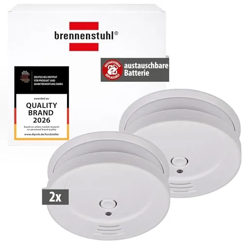 Brennenstuhl Rauchmelder Set 2X RM C 9010 mit austauschbarer Batterie