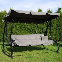 Hollywoodschaukel 4-Sitzer mit Liegefunktion und Kissen