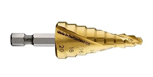 Bosch HSS-TiN Stufenbohrer 9 Stufen 4-20 mm - Metallbohrer mit 9 Stufen für präzise und saubere Bohrlöcher, ideal für Metallbearbeitung und vielseitige Anwendungen.