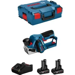 Bosch GHO 12V-20 Elektrohobel Set (2 x 6,0 Ah + GAL12V-40 + L-BOXX 136)
