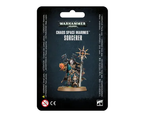 Games Workshop Warhammer 40.000 Chaos Space Marines Sorcerer - Detailreiche Spielfigur für das Warhammer 40.000 Universum, ideal für Sammler und Tabletop-Spieler.