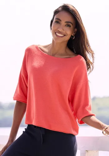 Elbsand Damen 3/4-Arm-Shirt – Bequem und Stilvoll - Dieses 3/4-Arm-Shirt bietet eine lockere Passform und einen lässigen Look. Der weiche Feinstrick aus Baumwollmischung sorgt für hohen Tragekomfort und eignet sich perfekt für den Alltag.