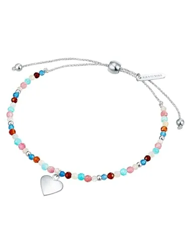 Eastside Edelstahlarmband silber - Armschmuck aus hochglanzpoliertem Edelstahl, mit blauem Apatit und Zugverschluss, ideal für stilvolle Akzente.