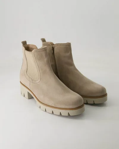 Gabor Damen Chelsea Boots Kiesel (EL. Wave) – Flache Stiefeletten für den Übergang - Elegante flache Chelsea Boots aus hochwertigem Lack mit flauschigem Innenfutter. Ideal für den Übergang, kombiniert Stil und Komfort für jeden Tag.