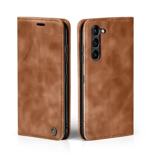 Hülle für Samsung Galaxy S23+ Handytasche Klapphülle Case Cover Flip Hellbraun