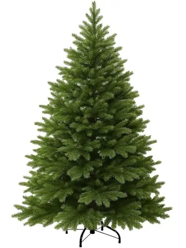VIVANNO Künstlicher Weihnachtsbaum Polyethylen NORDMANN Rund - 112x150 cm - Künstlicher Weihnachtsbaum aus PE mit natürlicher Optik, ideal für Allergiker. Einfacher Aufbau durch Klapp-System, kein Nadeln mehr, perfekt für stressfreie Feiertage.