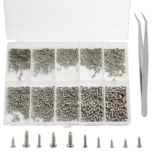 Stück Kleine Schrauben Set, Mini Selbstschneidende Mikro Winzige Rundkopf Sortiment für Brillen, Uhren, Telefone, Kameras, Laptops