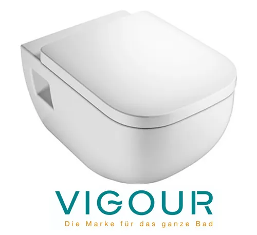 VIGOUR DERBY Wand WC spülrandlos mit SoftClose WC-Sitz