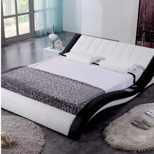 Design Bett Big Betten Leder Hotel Polster 180x200 Multifunktion Regal