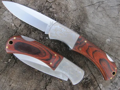 Einhandmesser Taschenmesser Angler Messer Outdoormesser Pakkaholz Edelstahl